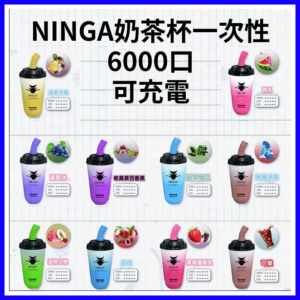NINGA奶茶杯電子煙可充电一次性拋棄式6000口